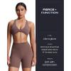 imageAoxjox Trinity Workout Biker Shorts for Women Tummy Control High Waisted Exercise Athletic Gym Running Yoga Short 6quotFudge Coffee