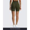 imageAoxjox Trinity Workout Biker Shorts for Women Tummy Control High Waisted Exercise Athletic Gym Running Yoga Short 6quotOlive Green