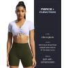 imageAoxjox Trinity Workout Biker Shorts for Women Tummy Control High Waisted Exercise Athletic Gym Running Yoga Short 6quotOlive Green