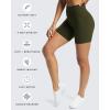 imageAoxjox Trinity Workout Biker Shorts for Women Tummy Control High Waisted Exercise Athletic Gym Running Yoga Short 6quotOlive Green