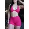 imageAoxjox Trinity Workout Biker Shorts for Women Tummy Control High Waisted Exercise Athletic Gym Running Yoga Short 6quotRose Red