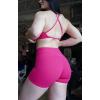 imageAoxjox Trinity Workout Biker Shorts for Women Tummy Control High Waisted Exercise Athletic Gym Running Yoga Short 6quotRose Red