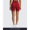 imageAoxjox Trinity Workout Biker Shorts for Women Tummy Control High Waisted Exercise Athletic Gym Running Yoga Short 6quotRumba Red