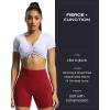 imageAoxjox Trinity Workout Biker Shorts for Women Tummy Control High Waisted Exercise Athletic Gym Running Yoga Short 6quotRumba Red