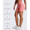 imageAoxjox Trinity Workout Biker Shorts for Women Tummy Control High Waisted Exercise Athletic Gym Running Yoga Short 6quotSalmon Rosesee Through