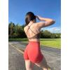 imageAoxjox Trinity Workout Biker Shorts for Women Tummy Control High Waisted Exercise Athletic Gym Running Yoga Short 6quotSpiced Coral
