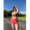 imageAoxjox Trinity Workout Biker Shorts for Women Tummy Control High Waisted Exercise Athletic Gym Running Yoga Short 6quotSpiced Coral