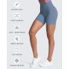 imageAoxjox Trinity Workout Biker Shorts for Women Tummy Control High Waisted Exercise Athletic Gym Running Yoga Short 6quotSteel Blue