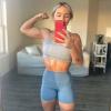 imageAoxjox Trinity Workout Biker Shorts for Women Tummy Control High Waisted Exercise Athletic Gym Running Yoga Short 6quotSteel Blue