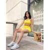 imageAoxjox Trinity Workout Biker Shorts for Women Tummy Control High Waisted Exercise Athletic Gym Running Yoga Short 6quotVibrant Yellowsee Through