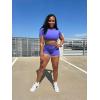 imageAoxjox Trinity Workout Biker Shorts for Women Tummy Control High Waisted Exercise Athletic Gym Running Yoga Short 6quotViolet