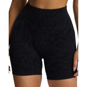 imageAoxjox Seamless Camo Scrunch Workout Biker Shorts for Women Tummy Control High Waisted Athletic Gym Running Yoga Short 5quotBlack