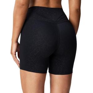 imageAoxjox Trinity Workout Biker Shorts for Women Tummy Control High Waisted Exercise Athletic Gym Running Yoga Short 6quotBlack Leopard Print