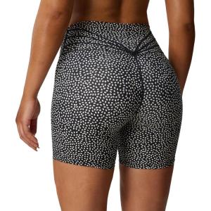 imageAoxjox Trinity Workout Biker Shorts for Women Tummy Control High Waisted Exercise Athletic Gym Running Yoga Short 6quotBlackness Dot Print