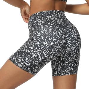 imageAoxjox Trinity Workout Biker Shorts for Women Tummy Control High Waisted Exercise Athletic Gym Running Yoga Short 6quotBlueberry Dot Print