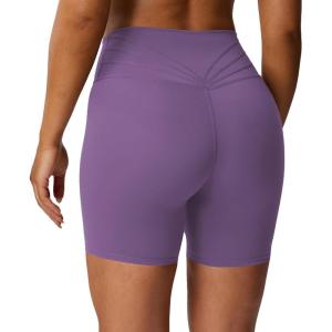 imageAoxjox Trinity Workout Biker Shorts for Women Tummy Control High Waisted Exercise Athletic Gym Running Yoga Short 6quotChive Blossom