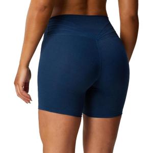 imageAoxjox Trinity Workout Biker Shorts for Women Tummy Control High Waisted Exercise Athletic Gym Running Yoga Short 6quotDark Blue Marl