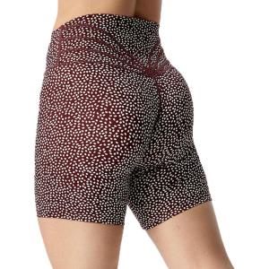 imageAoxjox Trinity Workout Biker Shorts for Women Tummy Control High Waisted Exercise Athletic Gym Running Yoga Short 6quotDark Red Dot Print