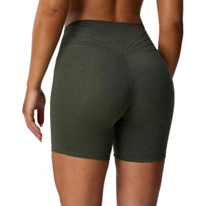 imageAoxjox Trinity Workout Biker Shorts for Women Tummy Control High Waisted Exercise Athletic Gym Running Yoga Short 6quotDeep Depths Marl