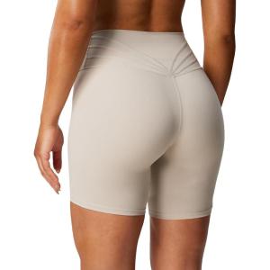 imageAoxjox Trinity Workout Biker Shorts for Women Tummy Control High Waisted Exercise Athletic Gym Running Yoga Short 6quotMink