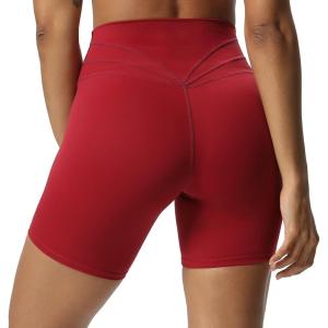 imageAoxjox Trinity Workout Biker Shorts for Women Tummy Control High Waisted Exercise Athletic Gym Running Yoga Short 6quotRumba Red