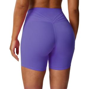 imageAoxjox Trinity Workout Biker Shorts for Women Tummy Control High Waisted Exercise Athletic Gym Running Yoga Short 6quotViolet