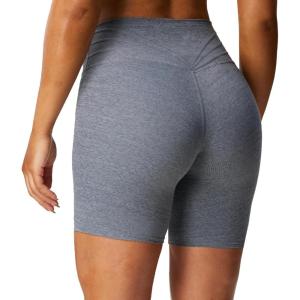 imageAoxjox Trinity Workout Biker Shorts for Women Tummy Control High Waisted Exercise Athletic Gym Running Yoga Short 6quotWinds Grey Marl