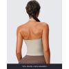 imageAoxjox Womens Sleeveless Neck Tank Tops Workout Gym Yoga Curve Longline Hailey Halter Crop TopMink