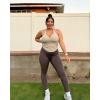 imageAoxjox Womens Sleeveless Neck Tank Tops Workout Gym Yoga Curve Longline Hailey Halter Crop TopMink