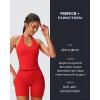 imageAoxjox Womens Sleeveless Neck Tank Tops Workout Gym Yoga Curve Longline Hailey Halter Crop TopRacing Red