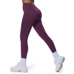 imageAoxjox Workout Seamles Leggings for Women High Waisted Hidden Scrunch Tummy Control Gym Yoga Pants 23quotVenom Purple