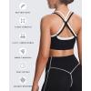 imageAoxjox Womens Workout Sports Bras Double Layer Training Fitness Running Yoga Crop Tank TopBlack and White