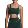 imageAoxjox Womens Workout Sports Bras Double Layer Training Fitness Running Yoga Crop Tank TopForest GreenSage Green