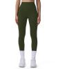 imageAoxjox High Waisted Workout Breeze Leggings for Women Tummy Control Buttery Soft Yoga Pants 24quot26quot28quotOlive Green