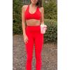imageAoxjox High Waisted Workout Breeze Leggings for Women Tummy Control Buttery Soft Yoga Pants 24quot26quot28quotRacing Red