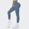 imageAoxjox High Waisted Workout Breeze Leggings for Women Tummy Control Buttery Soft Yoga Pants 24quot26quot28quotSteel Blue