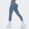 imageAoxjox High Waisted Workout Breeze Leggings for Women Tummy Control Buttery Soft Yoga Pants 24quot26quot28quotSteel Blue
