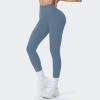 imageAoxjox High Waisted Workout Breeze Leggings for Women Tummy Control Buttery Soft Yoga Pants 24quot26quot28quotSteel Blue