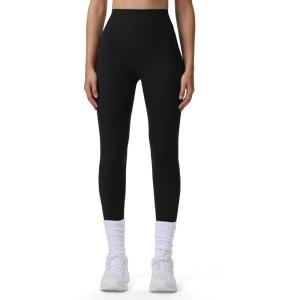 imageAoxjox High Waisted Workout Breeze Leggings for Women Tummy Control Buttery Soft Yoga Pants 24quot26quot28quotBlack