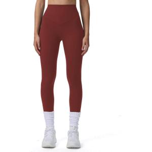 imageAoxjox High Waisted Workout Breeze Leggings for Women Tummy Control Buttery Soft Yoga Pants 24quot26quot28quotBurgundy