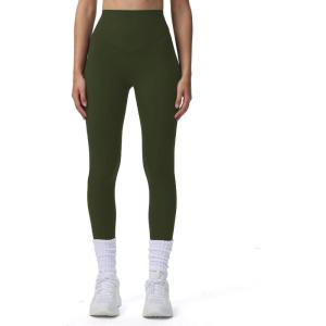 imageAoxjox High Waisted Workout Breeze Leggings for Women Tummy Control Buttery Soft Yoga Pants 24quot26quot28quotOlive Green