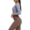 imageAoxjox Long Sleeve Crop Tops for Women Sienna Twist Deep V Workout Cropped T Shirt TopLazuli