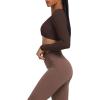 imageAoxjox Long Sleeve Crop Tops for Women Sienna Twist Deep V Workout Cropped T Shirt TopMulch