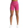 imageAoxjox Lexi Lined Workout Biker Shorts for Women Tummy Control High Waisted Exercise Athletic Gym Running Yoga Short 6quotBaton RedMauve