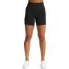 imageAoxjox Lexi Lined Workout Biker Shorts for Women Tummy Control High Waisted Exercise Athletic Gym Running Yoga Short 6quotBlack