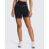 imageAoxjox Lexi Lined Workout Biker Shorts for Women Tummy Control High Waisted Exercise Athletic Gym Running Yoga Short 6quotBlack and White