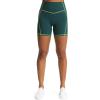 imageAoxjox Lexi Lined Workout Biker Shorts for Women Tummy Control High Waisted Exercise Athletic Gym Running Yoga Short 6quotDark Sea GreenLime Green