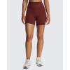 imageAoxjox Lexi Lined Workout Biker Shorts for Women Tummy Control High Waisted Exercise Athletic Gym Running Yoga Short 6quotRum RaisinMulch