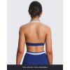 imageAoxjox Womens Color Block Halter Workout Sports Bras Fitness Blackless Padded Athletic Vanessa Bra Yoga Crop Tank TopBellwether BlueAiry Blue