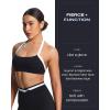 imageAoxjox Womens Color Block Halter Workout Sports Bras Fitness Blackless Padded Athletic Vanessa Bra Yoga Crop Tank TopBlack and White